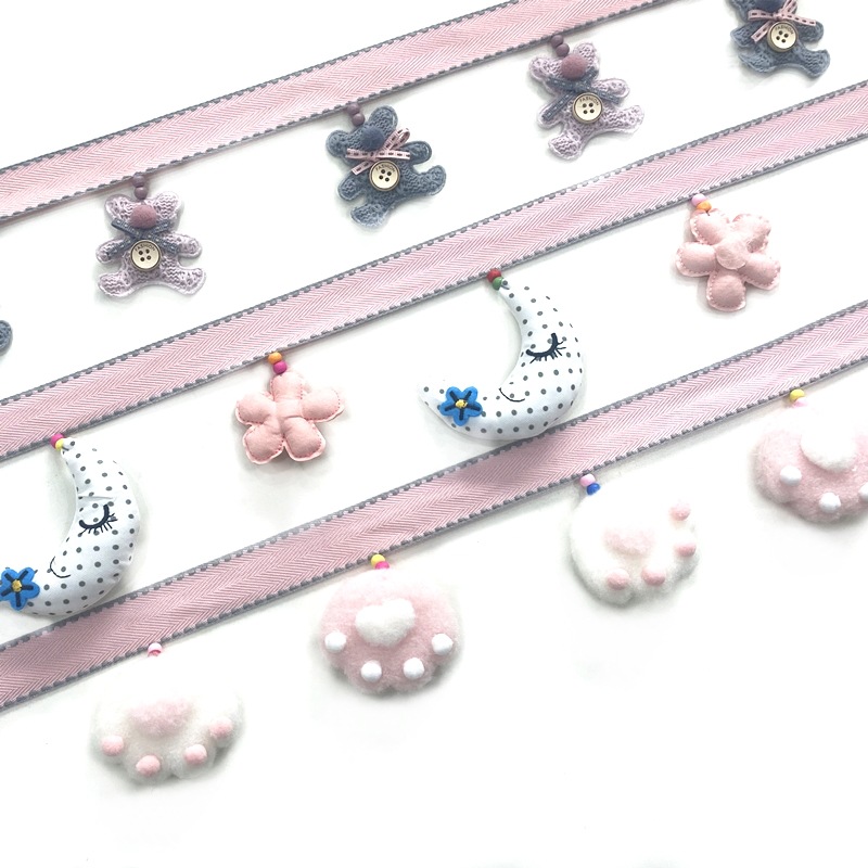 跨境货源 儿童房窗帘拼接花边 家纺布艺人工编织窗饰花边织带