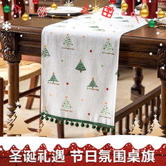 Amazon 新しいクリスマスパインテーブルフラグホームデコレーションテーブルマットプリント断熱模造リネンテーブルストリップクロス