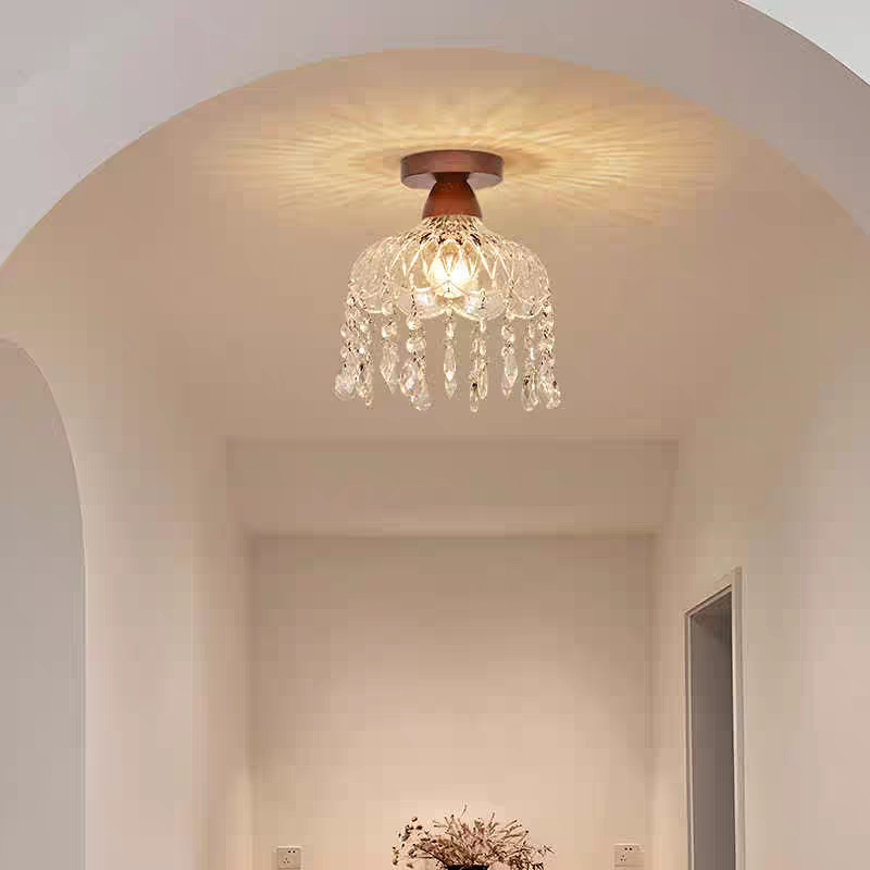 Crystal Lamp Entrance French Modern Simple Entry Ceiling Lamp Stair Lamp Balcony Lamp Small Aisle Lamp Corridor Lamp