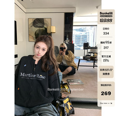板栗可可Bankelili'私服 爱穿top！25ss水洗字母彩色贴纸加绒外套