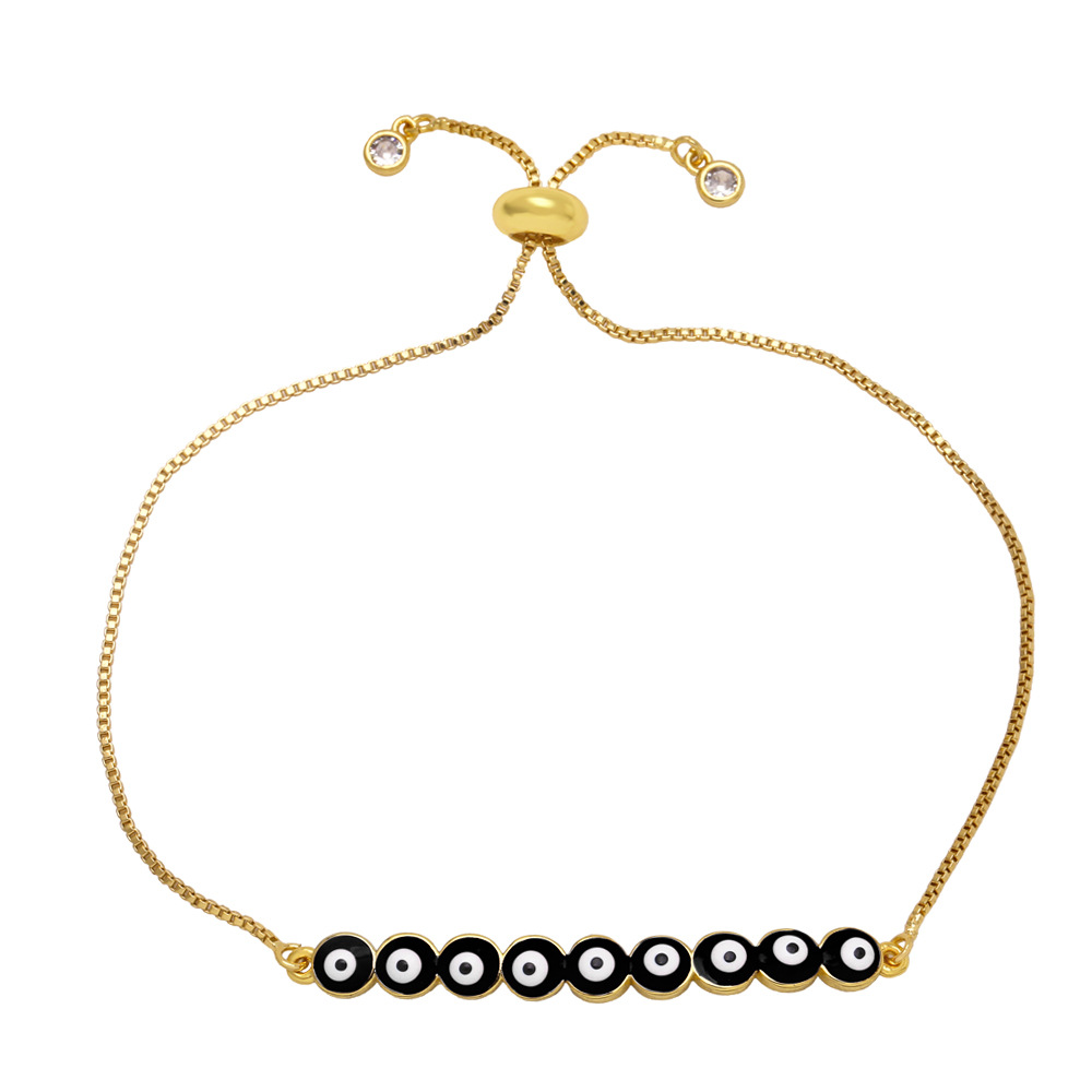 Fashion Devilu0027S Eye Female Creative Dripping Oil Zircon Copper Bracelet