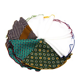 2022 new small round towel wholesale pocket towel men's fashion trend retro suit silk handkerchief breast towel manufacturers