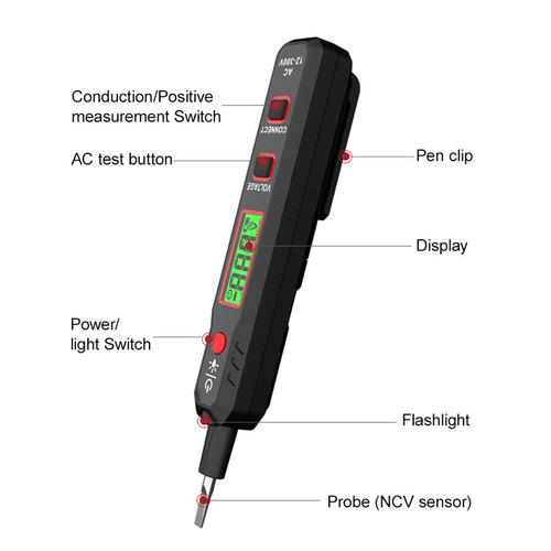 Multifunctional Flathead Screwdriver with Voltage Tester for Live and Neutral Wiring Continuity Check, with Flashlight - Electrician Home Use