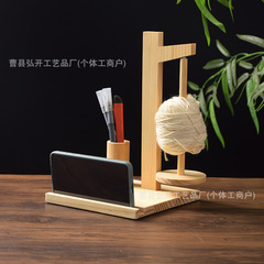 木製毛糸立て 糸巻きスタンド 天然木 多機能毛糸立て 携帯電話スタンド付き 手編み毛糸立て 在庫あり