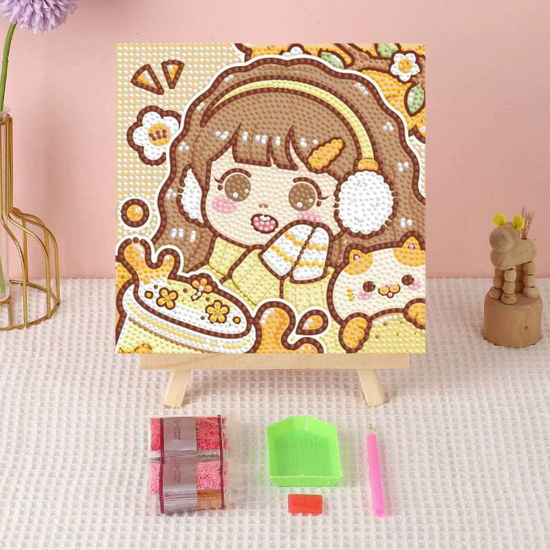 Алмазная вышивка (canvas) Genshin Impact DIY, 20×20 / 30×30, деревянная внутренняя рама и набор инструментов