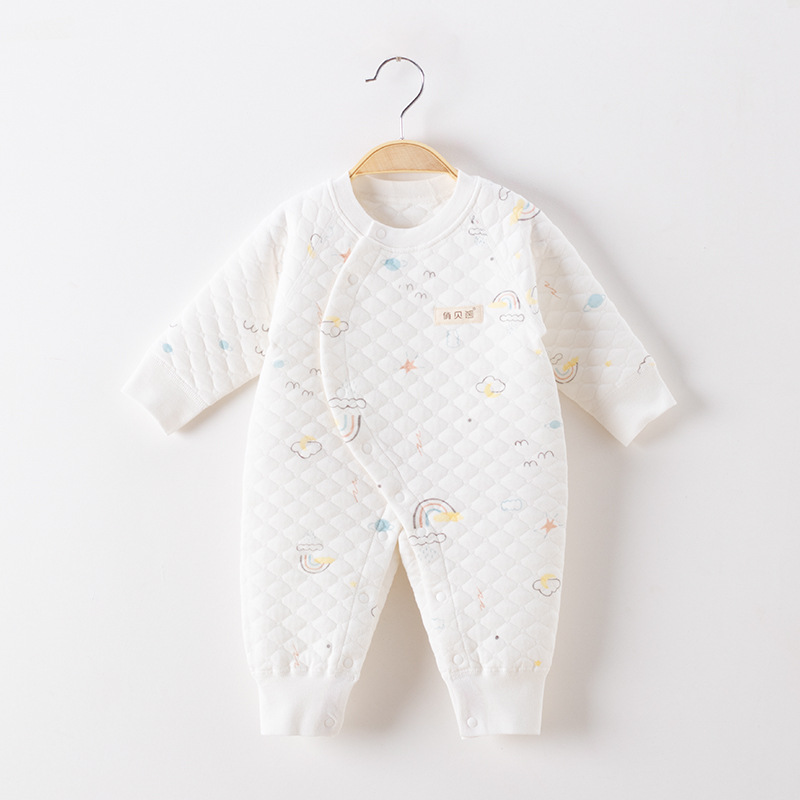 Bebé recién nacido vaina algodón recién nacido bebé primavera y otoño invierno ropa manga larga tocando fondo sin hueso mono mameluco