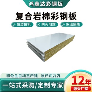 Insulated and Dust-Free Workshop Partitions, Purification Composite Color Steel Plates, Machine-Made Partition Walls, Rock Wool Composite Panels
