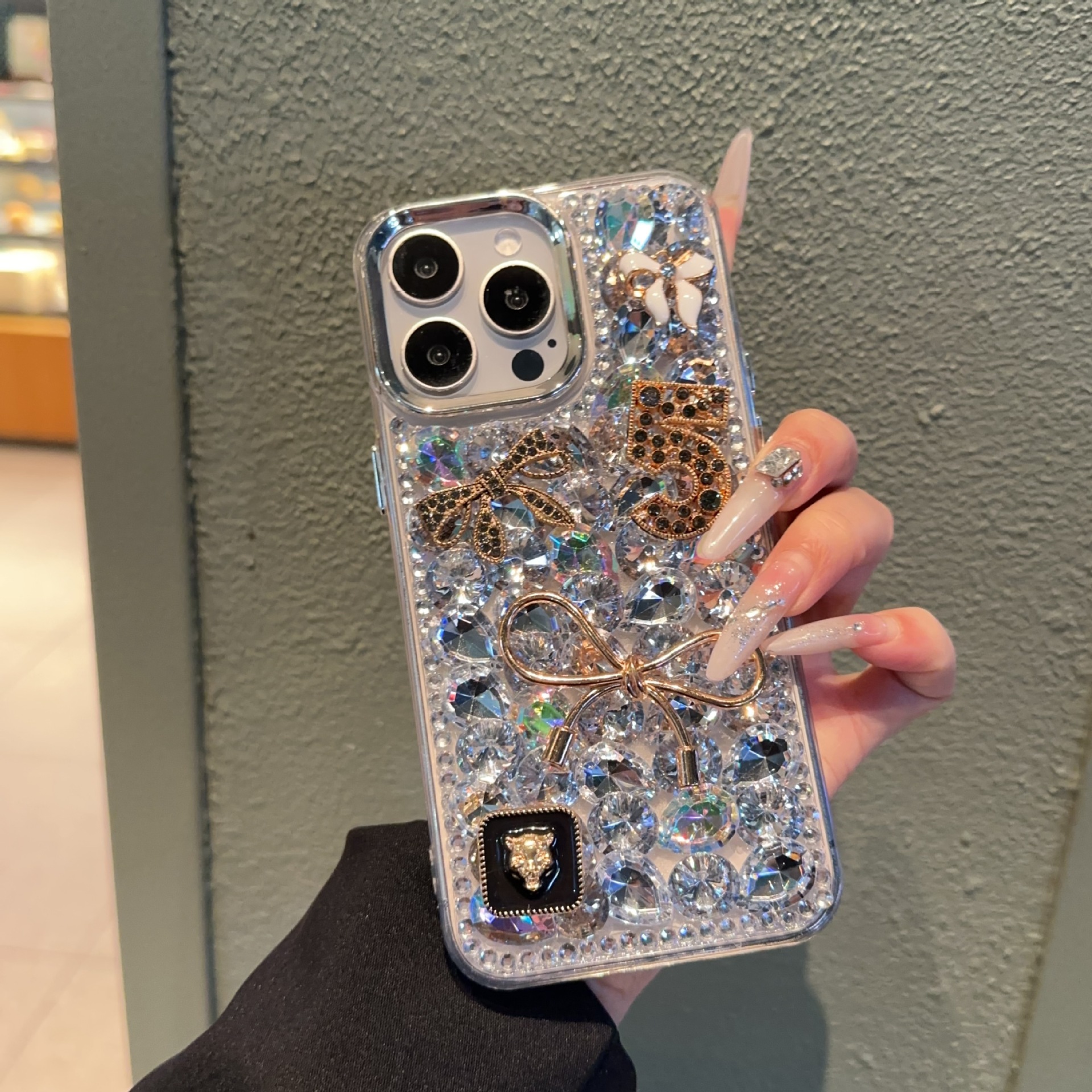 Luxuriöse Schutzhülle Mit Diamant Und Schleife Für Iphone Modelle_voghion.com