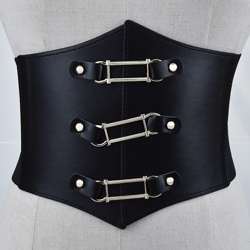 European and American cross-border elastic elastic waistband wide girdle women's decorative shirt suit skirt belt women wholesale