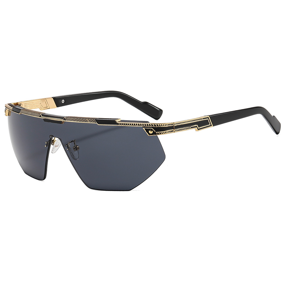 Modieuze punk sport zonnebril voor dames en heren halfframe_voghion.com