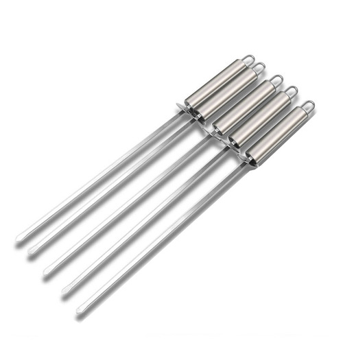 Steel skewers with tube handles, thickened BBQ BBQ skewers, barbecue skewers, barbecue tools, mutton skewers, barbecue tools