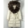 Off-white + brown fur collar
