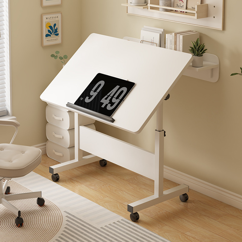 Foldable Computer Desk Bedroom Household Simple Drawing Table Movable Lifting Bedside Computer Desk Mobile Book Table