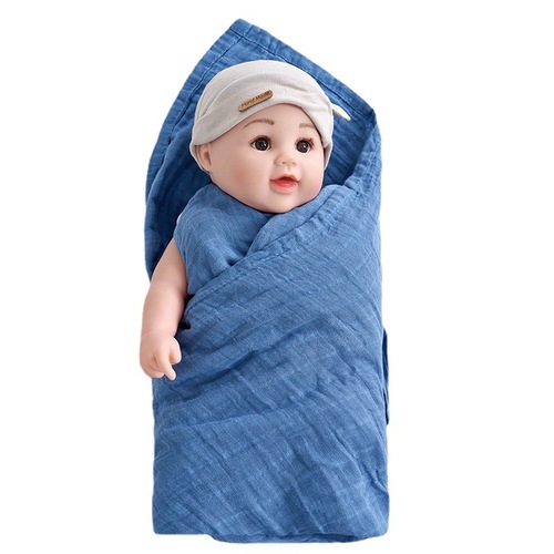 Plain Color Baby Wrap Blanket Cotton Pack for Spring and Autumn Double Layer Wrap for Newborn Baby Hospital Wrap Baby Swaddle