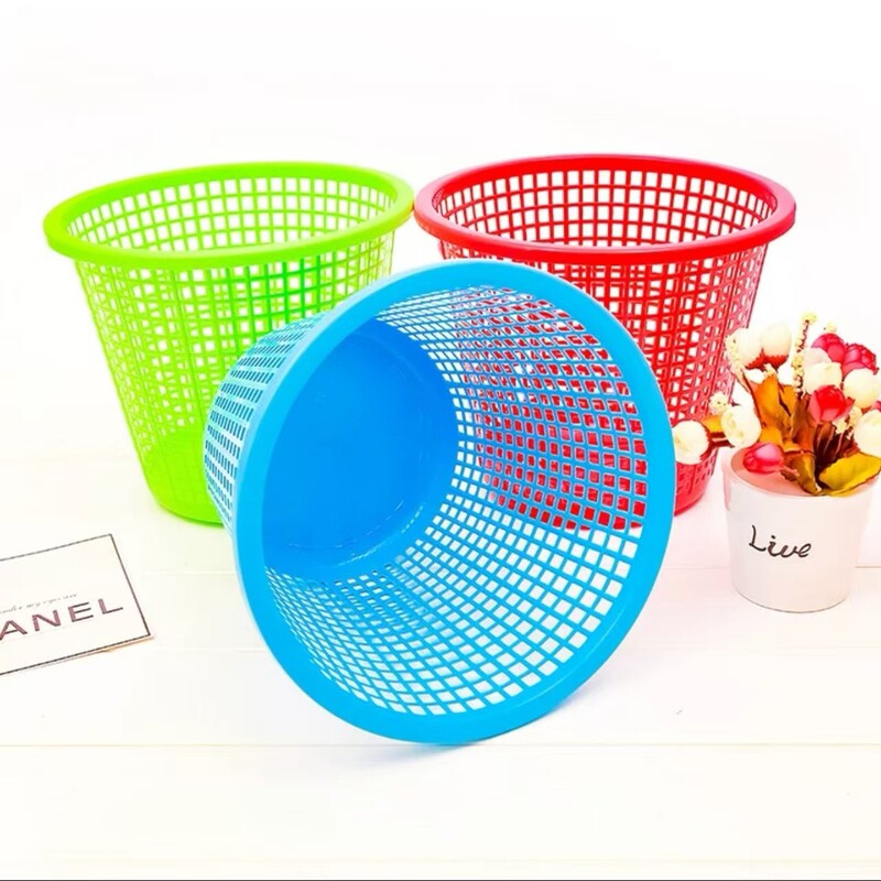 Modern Minimalist Household Hollow-Out Trash Can, Plastic Pressure-Free Waste Bin, Simple Kitchen and Bathroom Trash Basket Wholesale