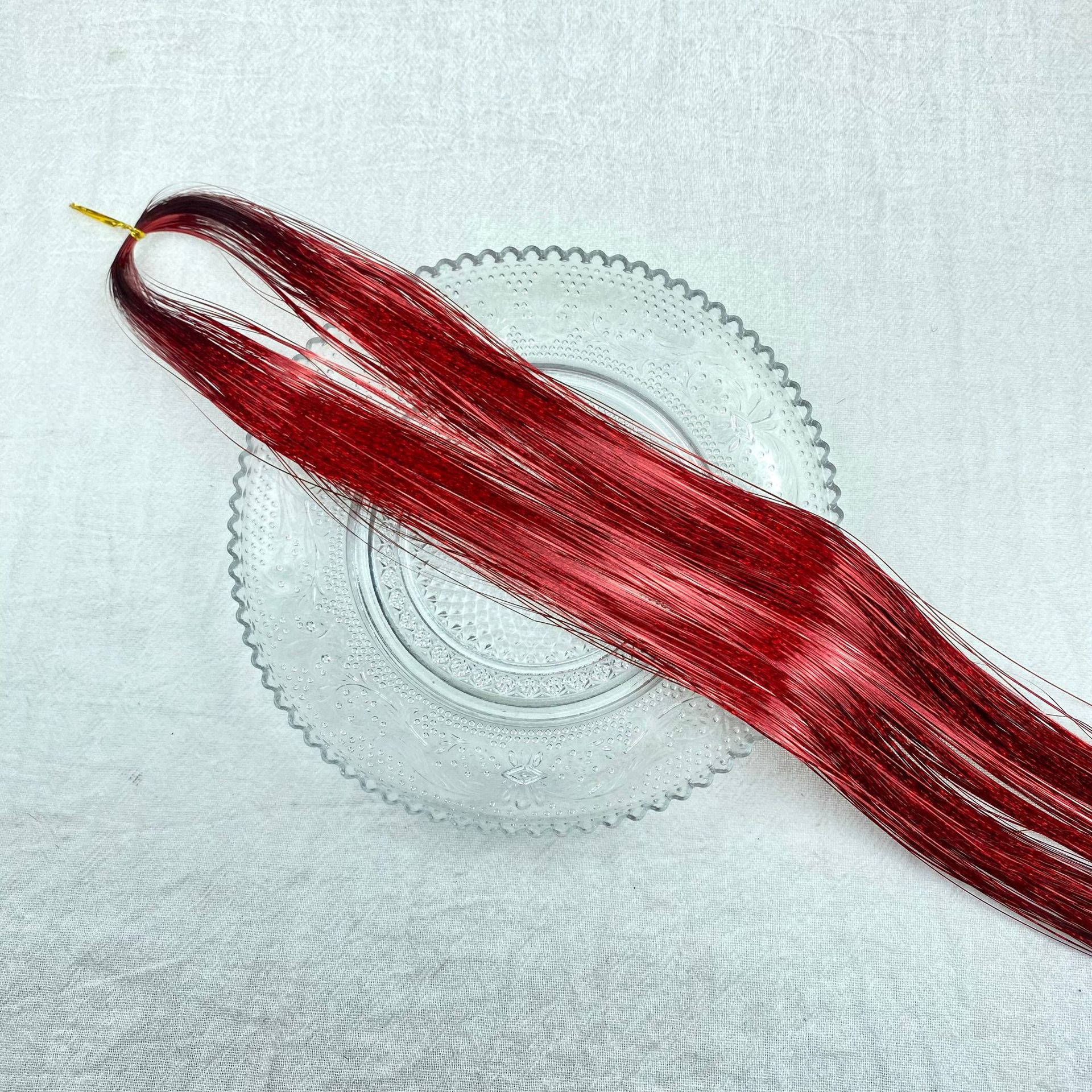 Extensiones transfronterizas de cabello tinselhair láser PET oro cabello conjunto de cabello de cebolla brillante peluca colorido fantasía