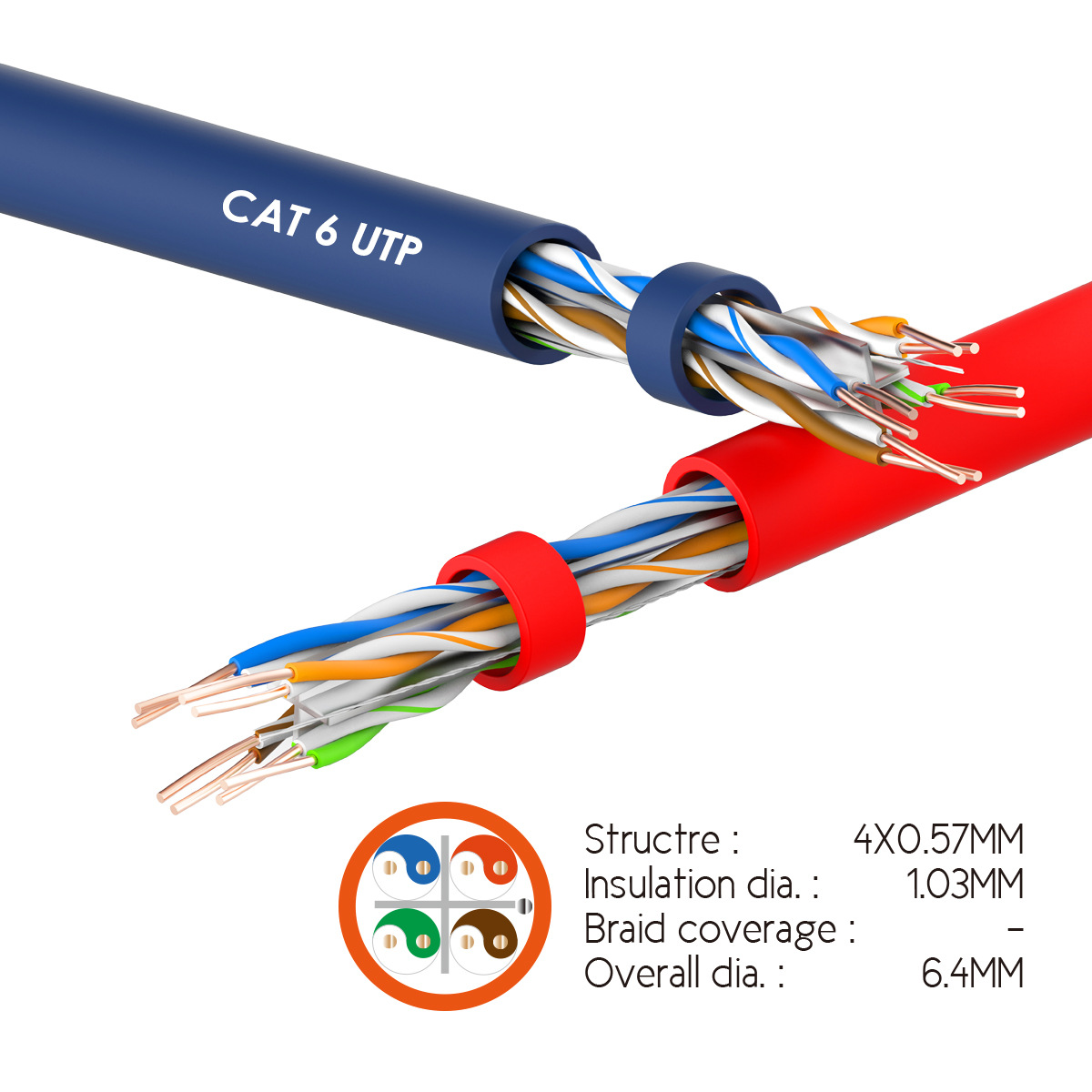 屏蔽/非屏蔽 PVC护套 4对双绞线 家装网线