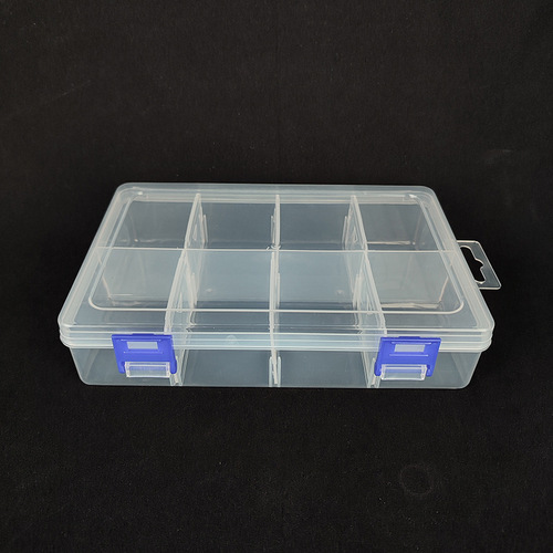 Parts storage box transparent large compartment plastic box jewelry stationery packaging box dustproof storage box with lid wholesale