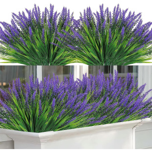 Cross-border new Amazon simulated lavender fake green plant artificial flowers outdoor decoration plants plastic fake artificial flowers