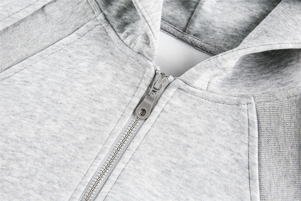 Trendiges Herren-Sweatshirt mit Kapuze und Cardigan – geteiltes Dekonstruktions-Patchwork-Design mit Reißverschlusstaschen, lockere Passform, einfarbig passend zu allen_voghion.com