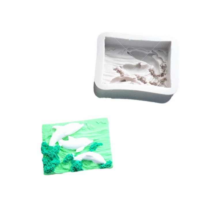 Fondant molde de silicona delfín algas pastel fondant molde chocolate molde de silicona jabón molde de jabón al por mayor