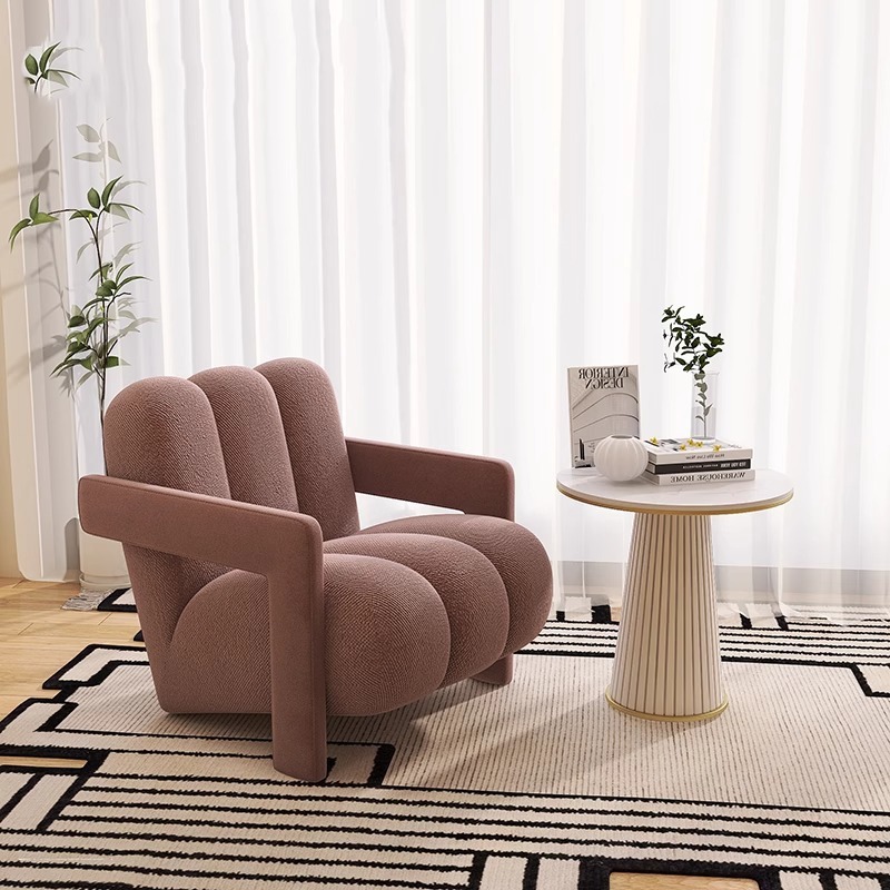 Sala de estar perezosa sofá de balcón simple sala de recepción moderna silla de aire crema diseñador de alta calidad