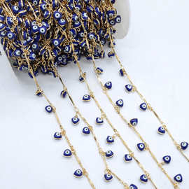 铜链条立体双面滴油恶魔之眼睛手工链 项链手链材料diy配件