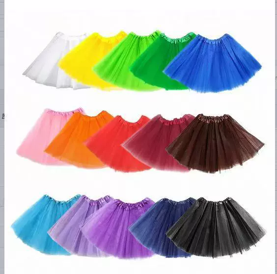 外贸tutu裙儿童舞蹈表演蓬蓬裙三层网纱裙半身裙 亚马逊现货热销