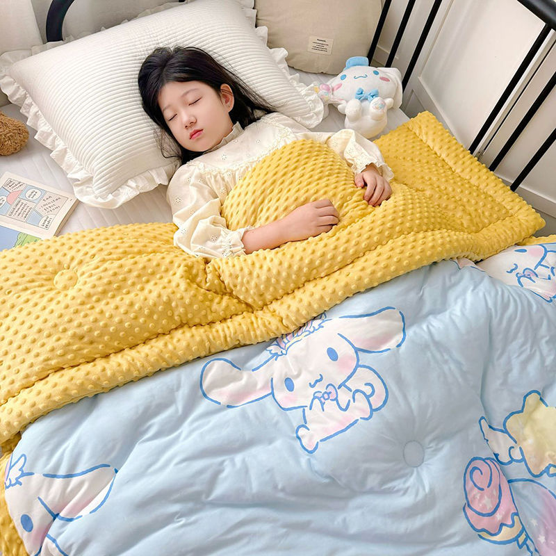 秋冬新款三麗鷗豆豆被加絨厚被子冬季保暖加厚立體豆豆絨被子被芯