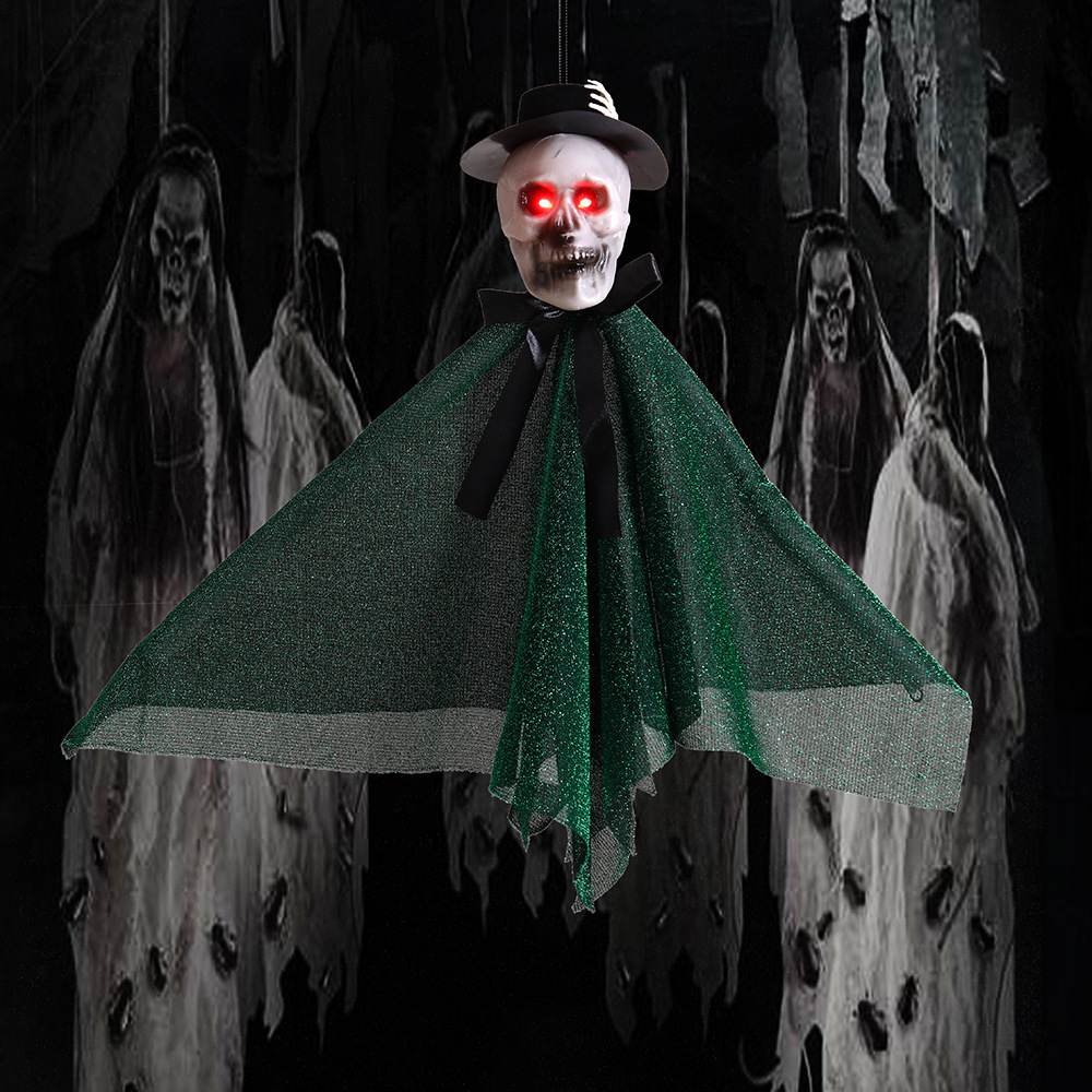 Halloween transfronterizo fantasmas colgantes brillantes sonorosas horrores colgantes fantasmas habitaciones embrujadas decoración de decoración de hechos al por mayor