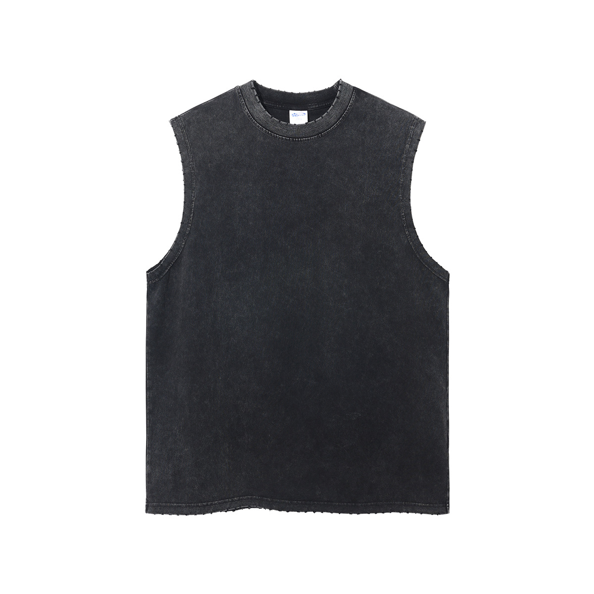Chaleco delgado de verano estilo americano marca de moda 275g Batik hacer viejos chalecos de hombro lavados retro desgastado hombre media manga T
