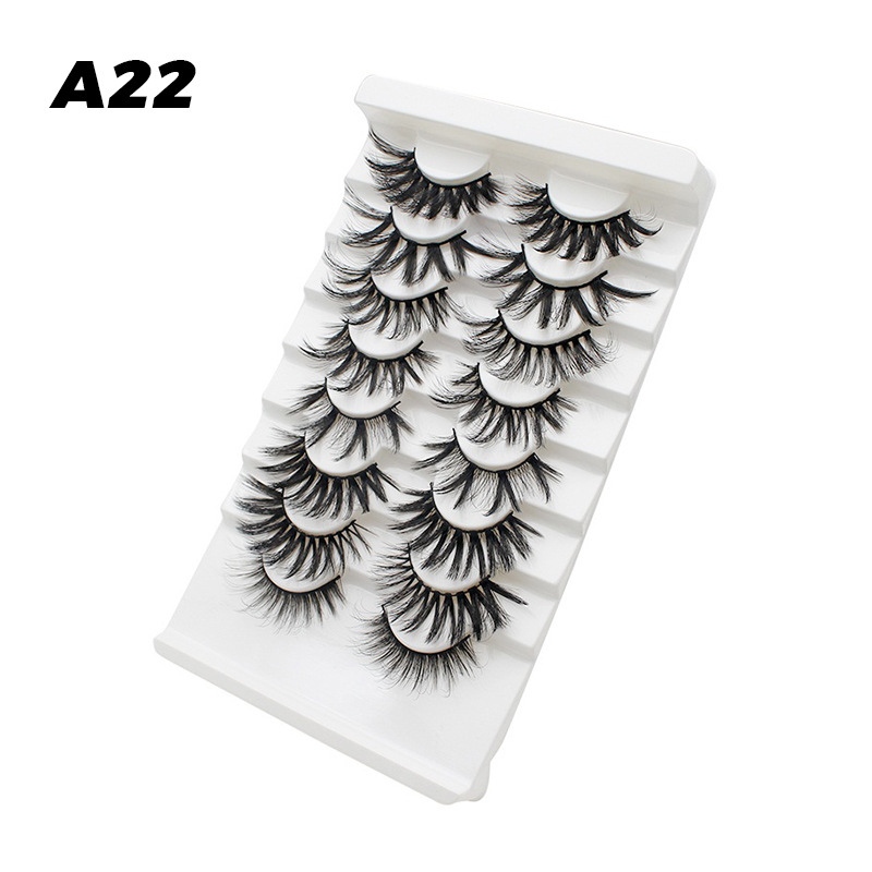 DINGSEN fuente transfronteriza fábrica pestañas falsas 8 pares de pestañas naturales gruesas de gran volumen LOGO