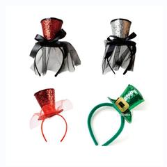 2025年ハロウィン装飾用品 スパンコール帽子 スパンコールヘッドバンド フェスティバルパーティー写真撮影用小道具 大人用スパンコールヘッドウェア