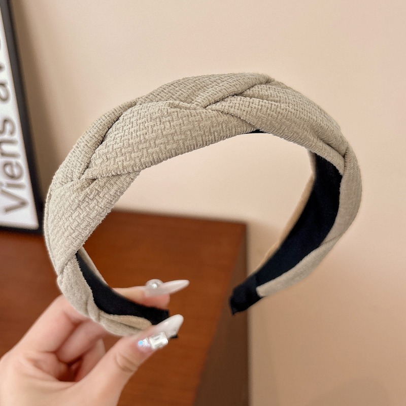 Otoño e Invierno Internet celebridad nueva diadema marrón femenino alto cráneo superior horquilla pelo de ala ancha pelo paquete presionando headwear lavado de cara diadema al por mayor