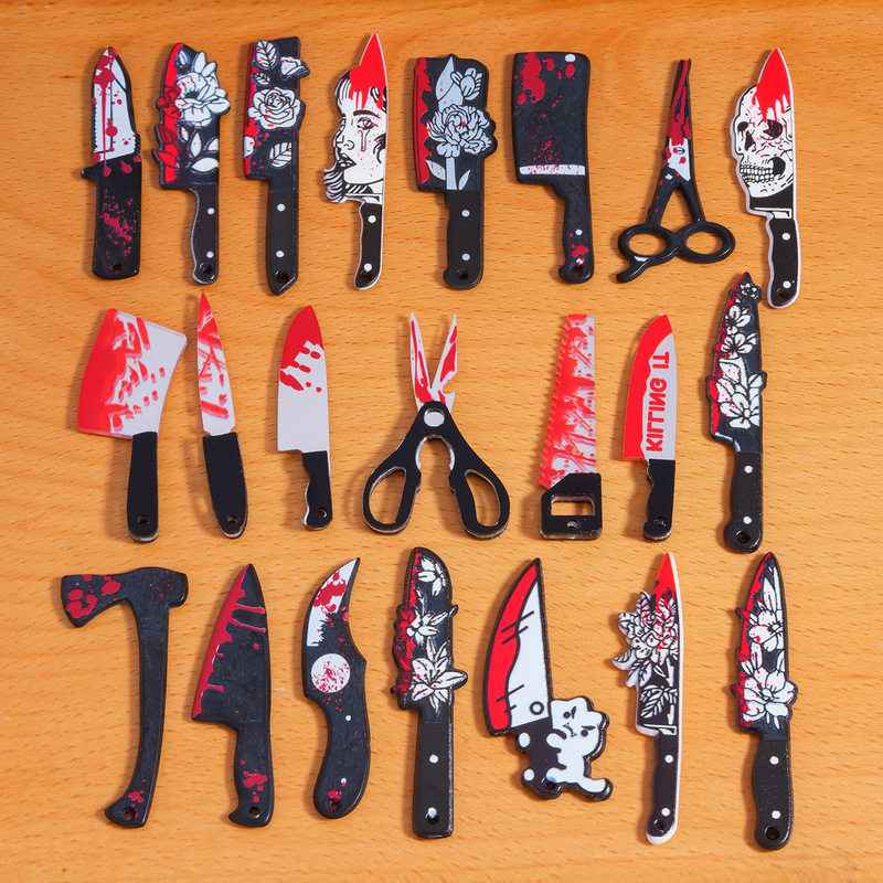 DIY Creative Ornament Pendants: 22 Styles of Acrylic Halloween Imitation Props - Swords, Axes, Scissors, Weapons DIY Creative Ornament Pendants: 22 Styles of Acrylic Halloween Imitation Props - Swords, Axes, Scissors, Weapons
