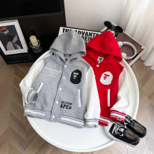 秋装长袖棒球服外套男女童女宝新款大童运动外套春秋韩版可爱连帽