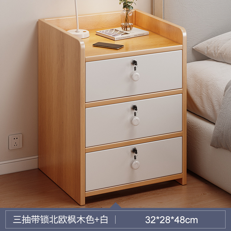 Mini meseta de cabezal de cama dormitorio doméstico 2025 estante de almacenamiento de alquiler pequeño gabinete de cabezal de cama simple