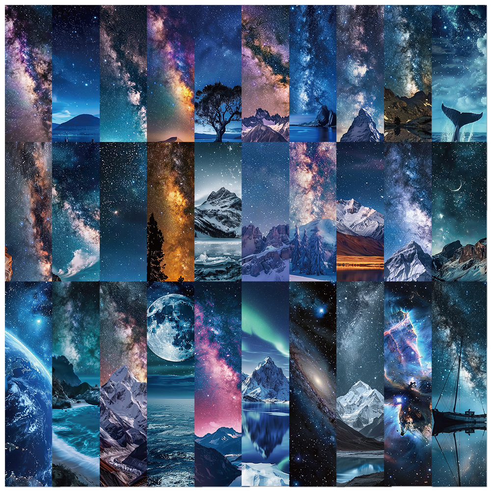 Wandering star bookmarks, cosmic star decoration books reading marked paper cards, 30 pieces