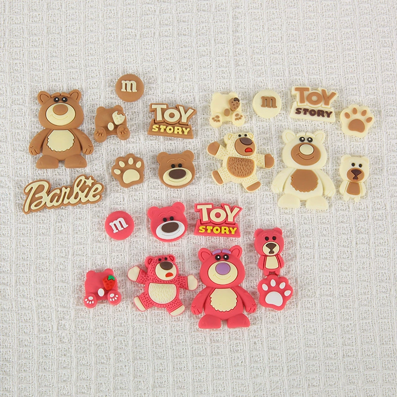 ПВХ мультфильм цвет карри трехмерный клубничный медведь diy мягкий резиновый аксессуар для детей заколка для волос чехол для телефона дыра в обуви водяная чашка для украшения