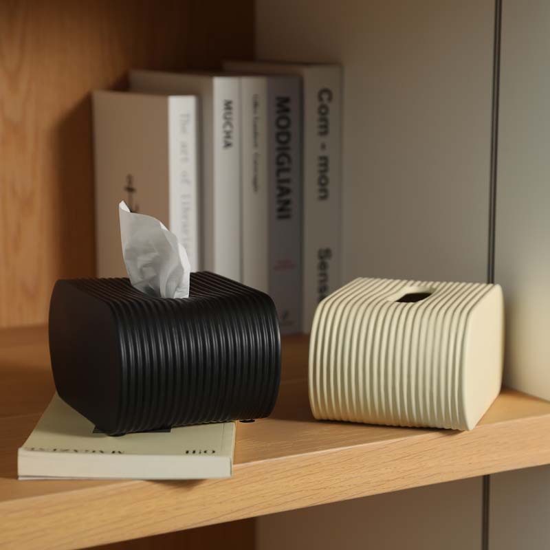 Ins caja de toallas de cerámica blanca y negra simple decoración de alta calidad moderna mesa de té casera caja de dibujo decoración de mesa