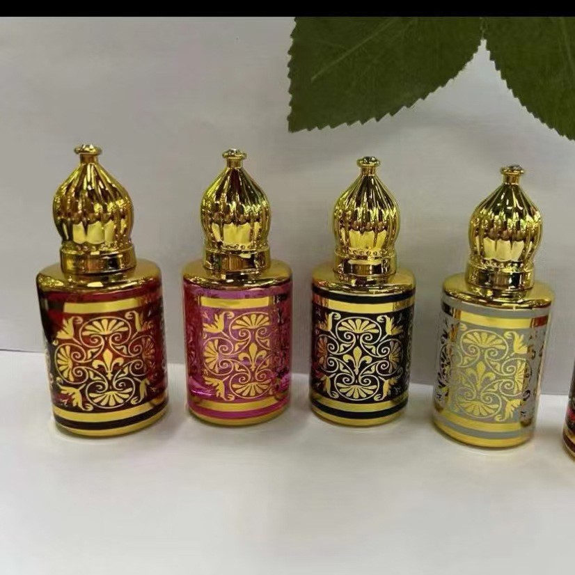10ml现货电镀团圆瓶滚珠精油分装瓶玻璃精油瓶便携烫金香水分装瓶