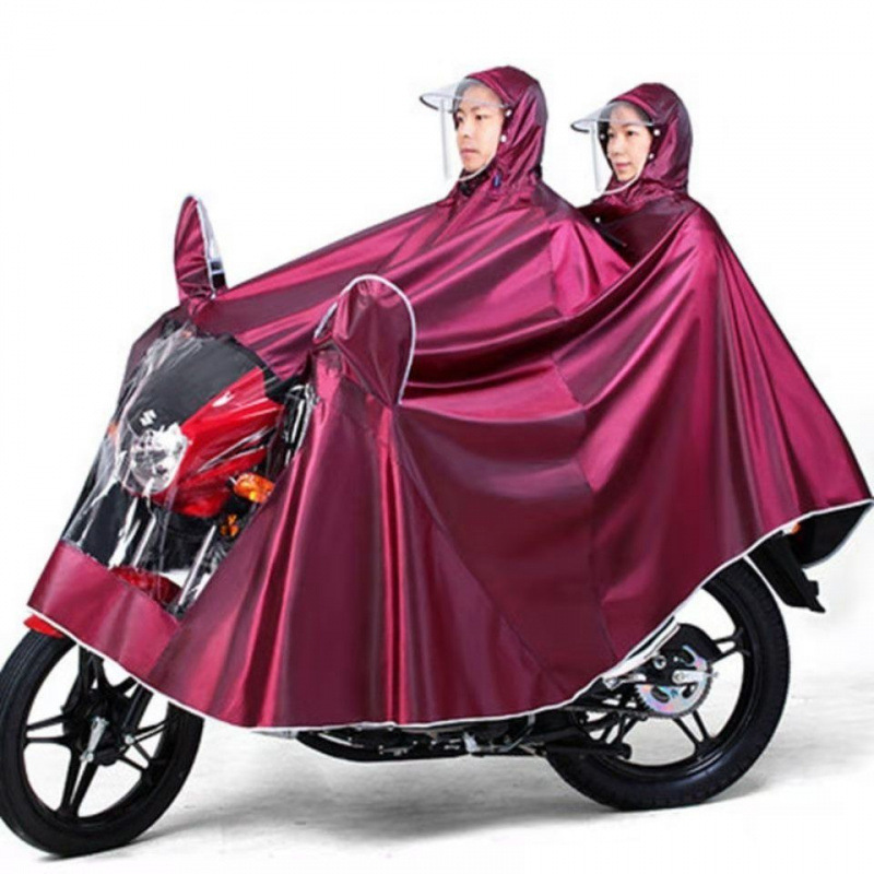 Double-person raincoat for 150cc motorcycles, extra-large double brim, single thickened and enlarged rain poncho, popular for cross-border sales Double-person raincoat for 150cc motorcycles, extra-large double brim, single thickened and enlarged rain poncho, popular for cross-border sales