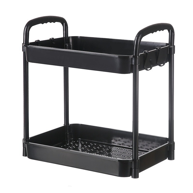 Estante de encimera de cocina de piso doble multifuncional Estante de condimentos Estante de almacenamiento de baño Estante de almacenamiento de fregadero