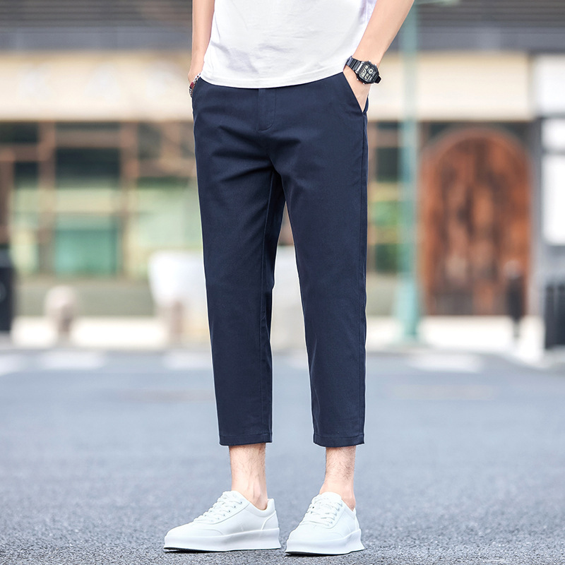New Style Petite Height-Enhancing Cropped Pants for Men, Straight-Leg Nine-Point Pants, Comfortable Cotton Stretch Long Pants, Versatile Casual Pants New Style Petite Height-Enhancing Cropped Pants for Men, Straight-Leg Nine-Point Pants, Comfortable Cotton Stretch Long Pants, Versatile Casual Pants