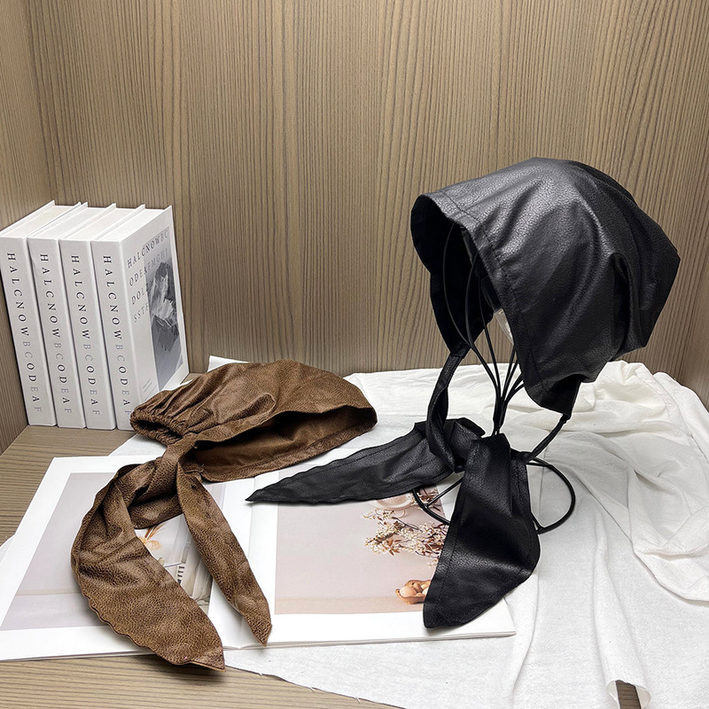 复古咖啡色辣妹包头头巾帽子女高级感韩版秋季新品百搭时尚潮个性|undefined