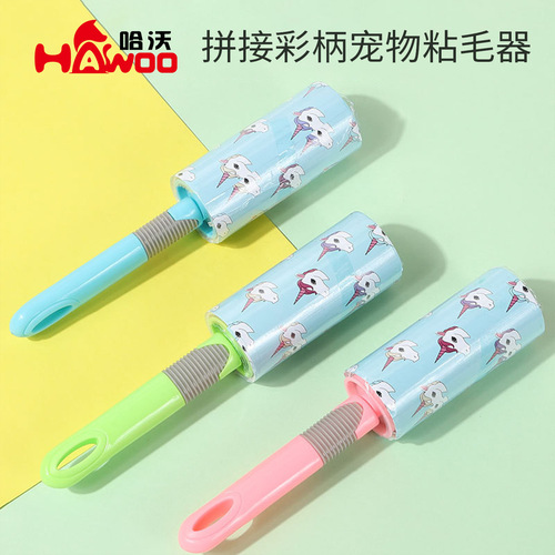 Amazon roller color handle detachable cat pet hair brush sticky device 40 sheets dog hair removal cleaning supplies