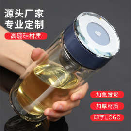 双层玻璃杯创意鹅蛋杯印制logo玻璃杯加厚透明茶杯水杯印字批发