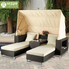 户外沙发室外庭院露天阳台露台休闲三人藤椅组合藤编家具防水防晒