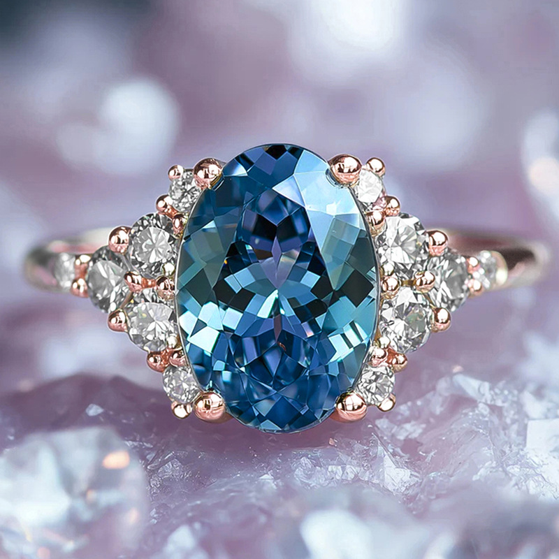 Ocean Style Imitation Sapphire Transparent Ring For Women_voghion.com