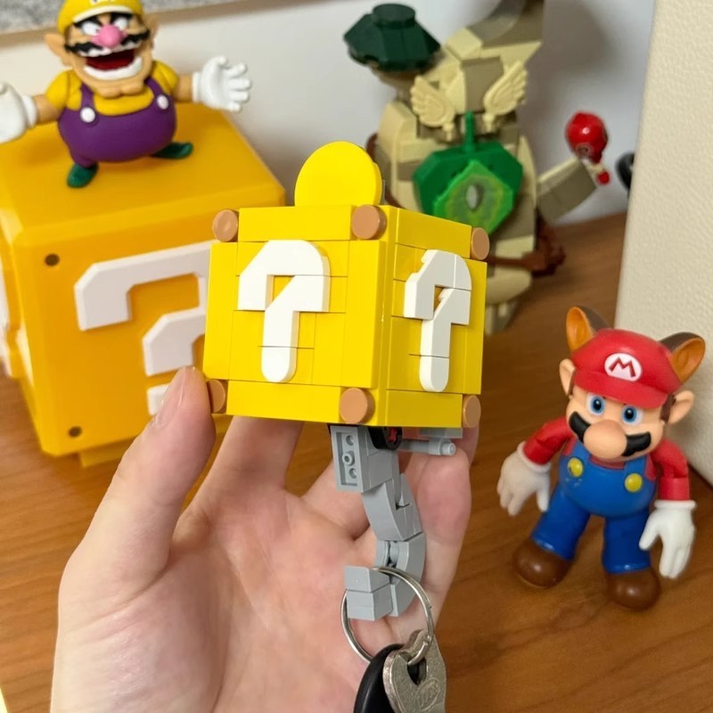 レゴクリエイティブMOCスーパーマリオマリオ疑問符ボックスビルディングブロックキーフック組み立て教育玩具に適しています。|undefined